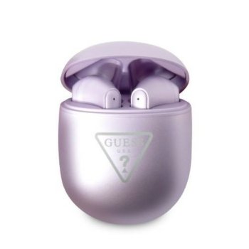Guess TWS Bluetooth Headphones GUTWST82TRU Triangle Logo Purple