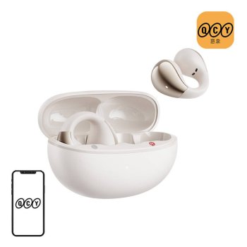 OWS QCY Crossky C30 Earphones with Clip IPX4 Bluetooth 5.4 - White
