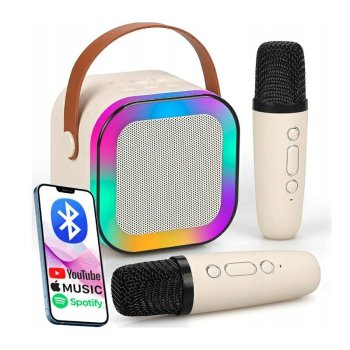 Karaoke Set with 2 Microphones and Portable Speaker