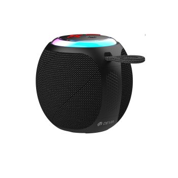 Portable Bluetooth Speaker Devia Lite1 with RGB Lights and FM Radio, Black