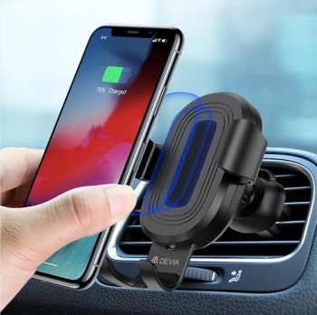 Devia Car Phone Air Vent Holder + Wireless Charger