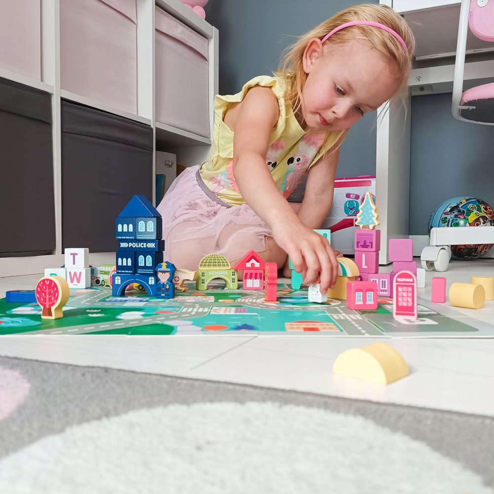 Wooden Blocks - City, Set of 100 Pcs. Kruzzel 19159 (1)