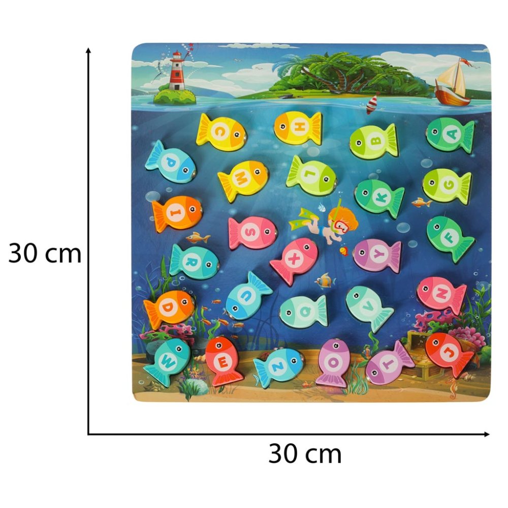 Montessori wooden fish fishing magnet game (1)