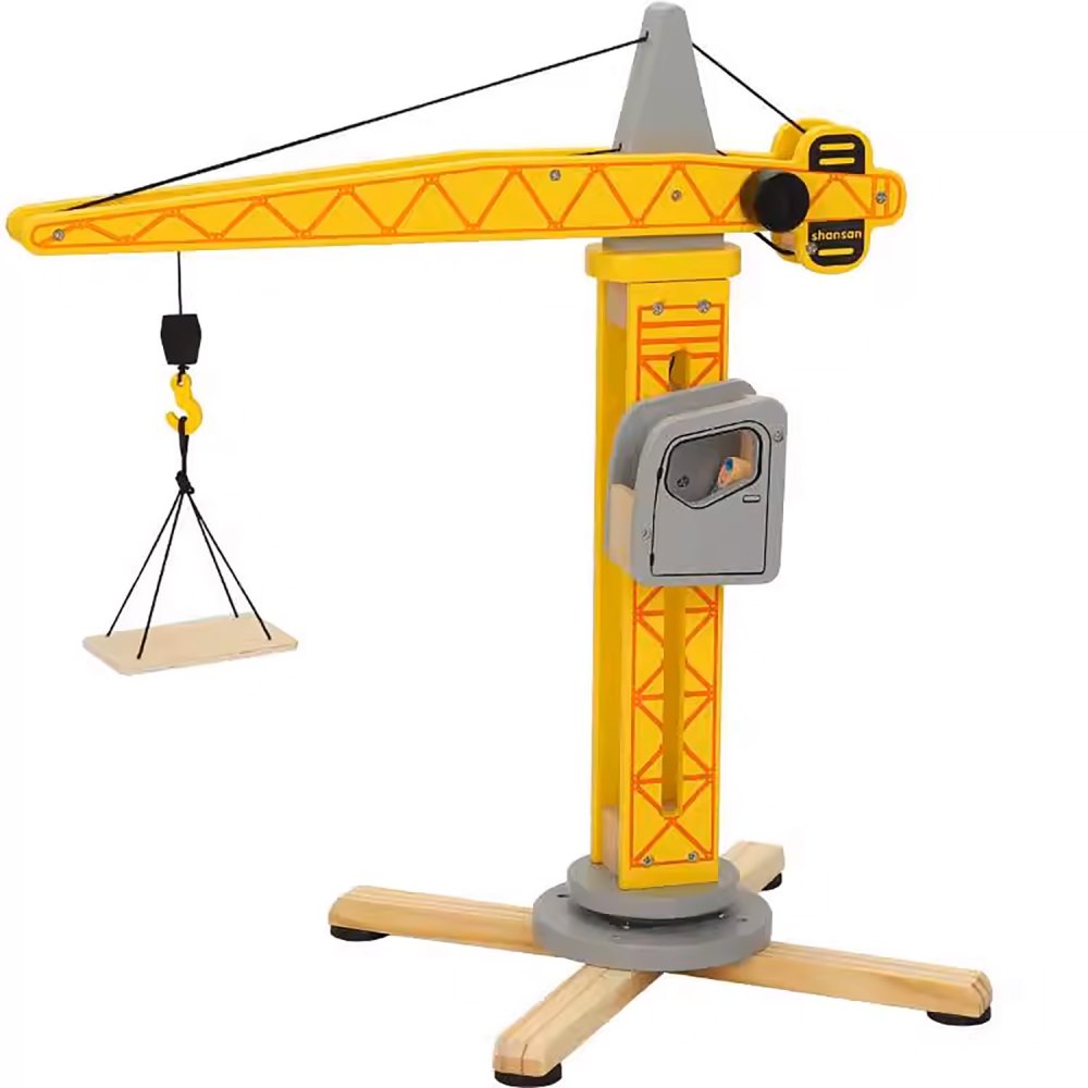 Large Wooden Toy Crane with Rotating Arm and Manual Controls (0)