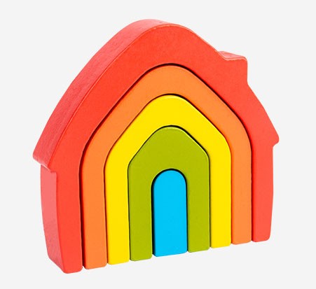 Wooden Blocks Logic Arcade Game Rainbow House Jhtoy-283 (0)