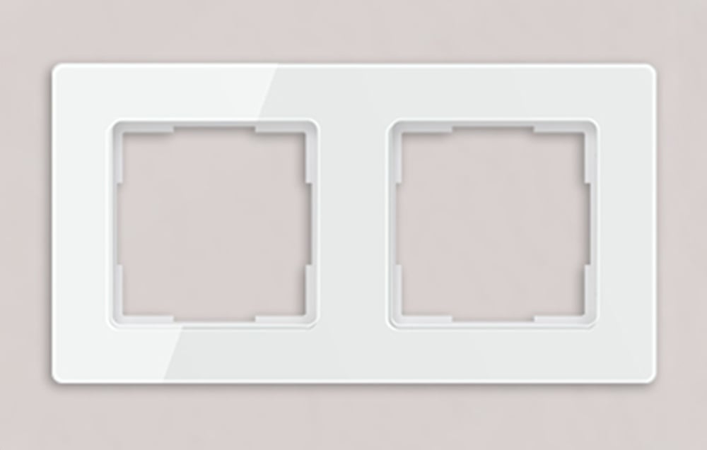 Double Light Switch Frame Avatto TS20 White 55x55mm (0)
