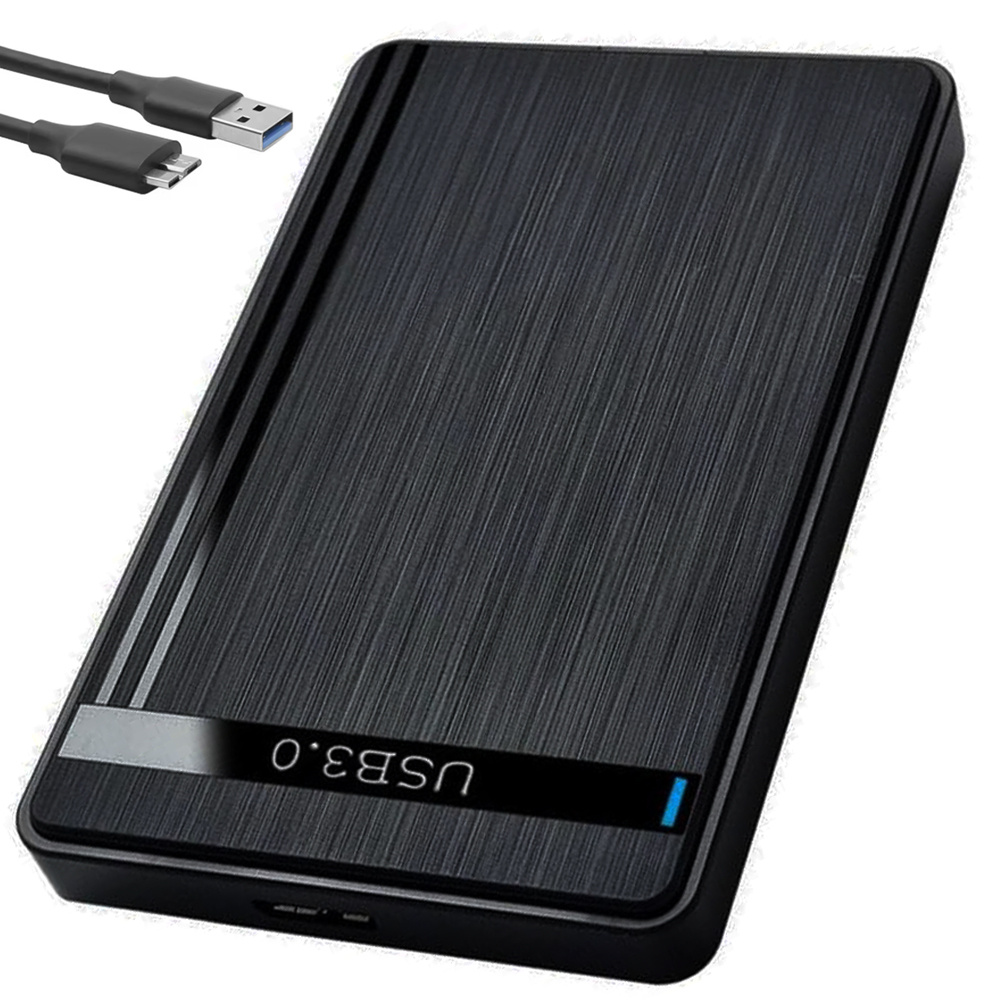 External Hard Drive Enclosure for 2.5-inch SATA HDD SSD, USB 3.0, Black