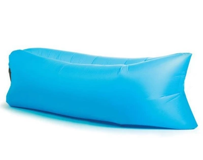 Inflatable Air Sofa Bed Mattress Sunbed Pouf, Light Blue