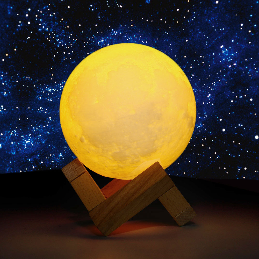 Decorative Night LED Lamp 3D Moon, 8 cm