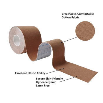 Sports Athletic Weightlifting Adhesive Thumb Cohesive Kinesiology Recovery Tape Wrap for Muscle Fitness 50mm, Beige