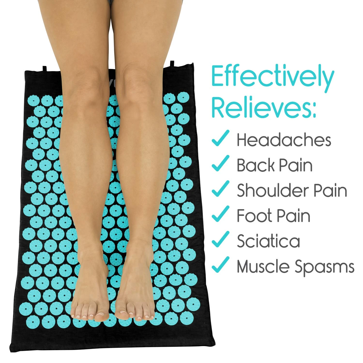Acupressure Massage Mat + Pillow (65x 40cm, Green)