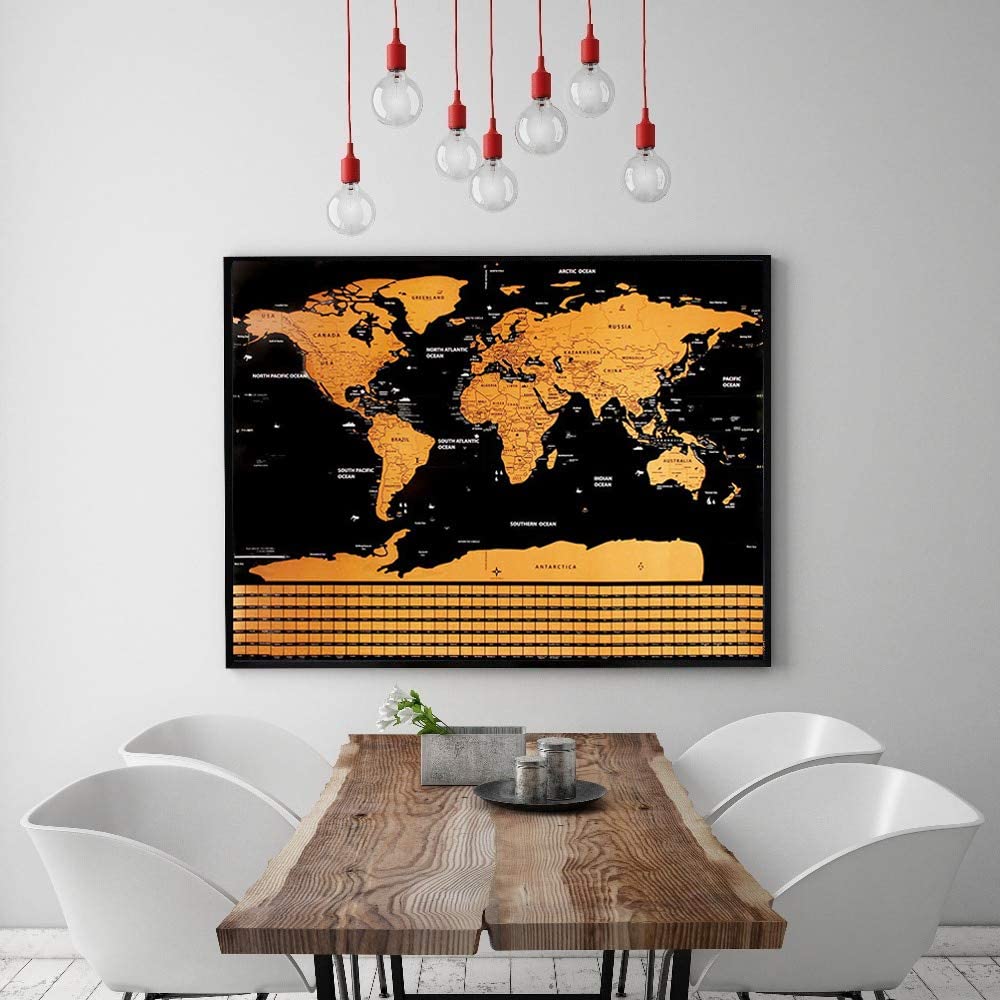 Poster with World Travel Map, Gift Scratch