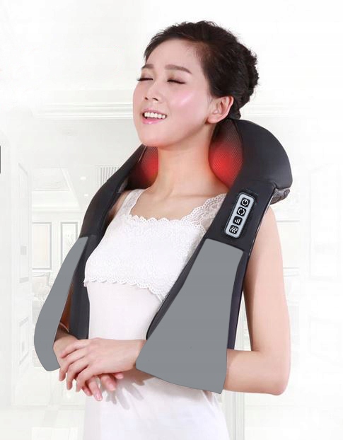 Shiatsu Back Shoulder & Neck Pillow Massager with Heat 120 cm, Black