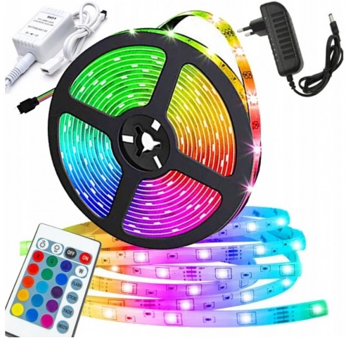 LED Light Strip SMD 3528 RGB with Remote Control, 5m