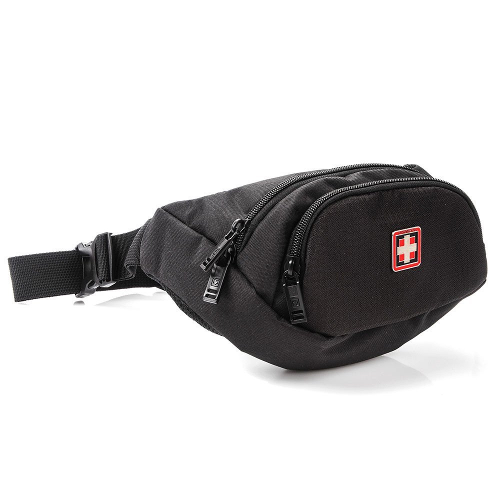Skriešanas Vingrošanas Jostas Pleca Soma SWISSBAGS LUZERN 3L, Melna | Outdoor Travel Running Bumbag