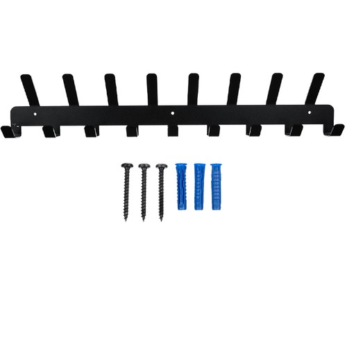 Metāla Sienas Drēbju Pakaramais 17 Āķi, Melns | Metal Wall Clothes Hanger Hooks