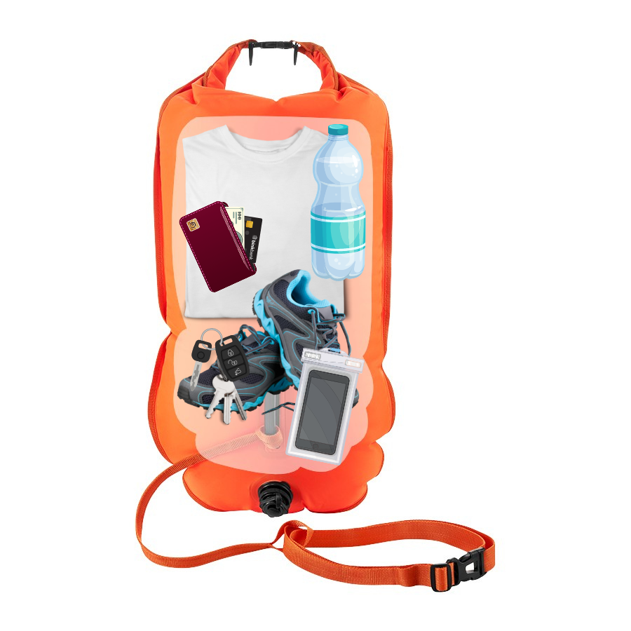 TSUNAMI 3-in-1 Swimming Safety Buoy with Backpack Function 35L Orange
