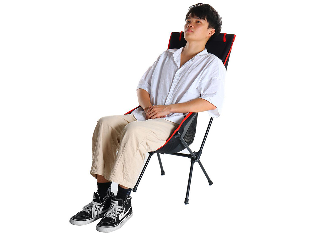 Folding Chair for Tourism, Camping or Fishing, Black/Red (2)