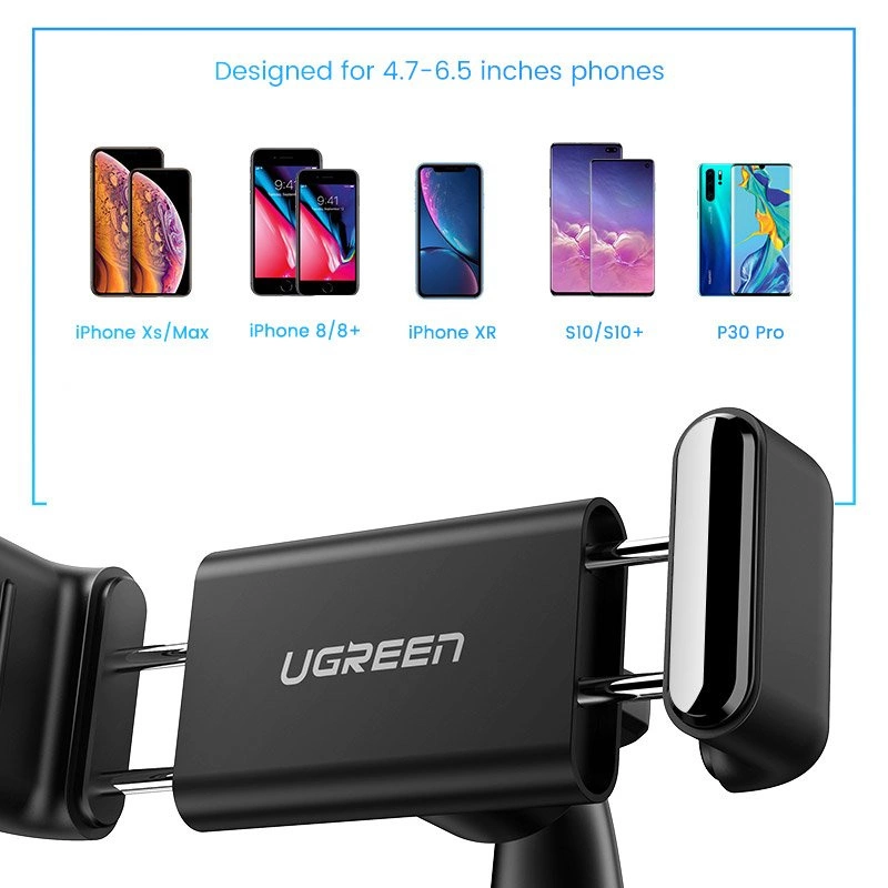 Ugreen Telefona Turētājs ar Klipsi uz Auto Paneļa, Melns | Car Dashboard Phone Holder with Clip