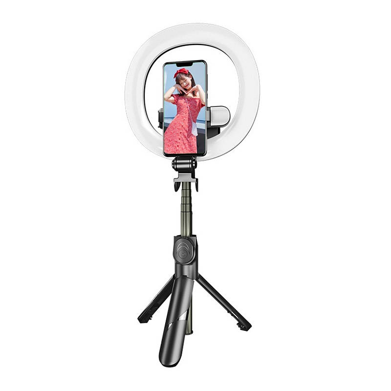 Puluz Selfie Stick Tripod Telescopic Stand and Bluetooth Remote Control with LED ring 16cm