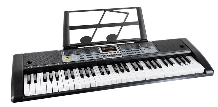 Children's Piano Synthesizer Keyboard with Microphone - 61 keys, Black