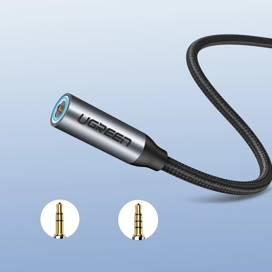 UGREEN USB-C uz 3.5 mm AUX MiniJack Adapteris Kabelis Vads, Melns | USB-C to 3.5 mm Female Adapter