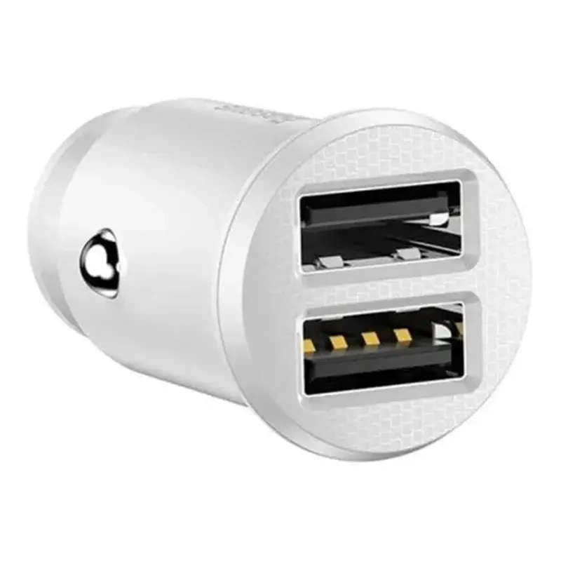 Baseus Grain Car Charger 2x USB 5V 3.1A, White