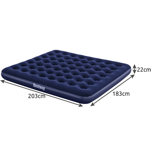 Bestway 67004 Double Air Mattress 203x183x22 cm, Navy Blue