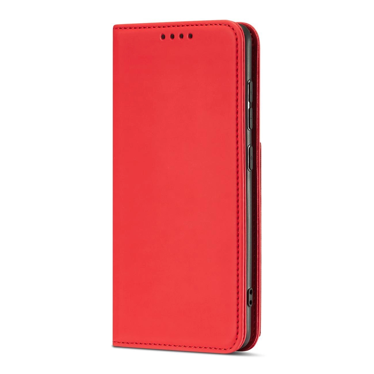 Samsung Galaxy A12 (SM-A125F/DSN) Magnet Card Pouch Wallet Book Case Cover, Red