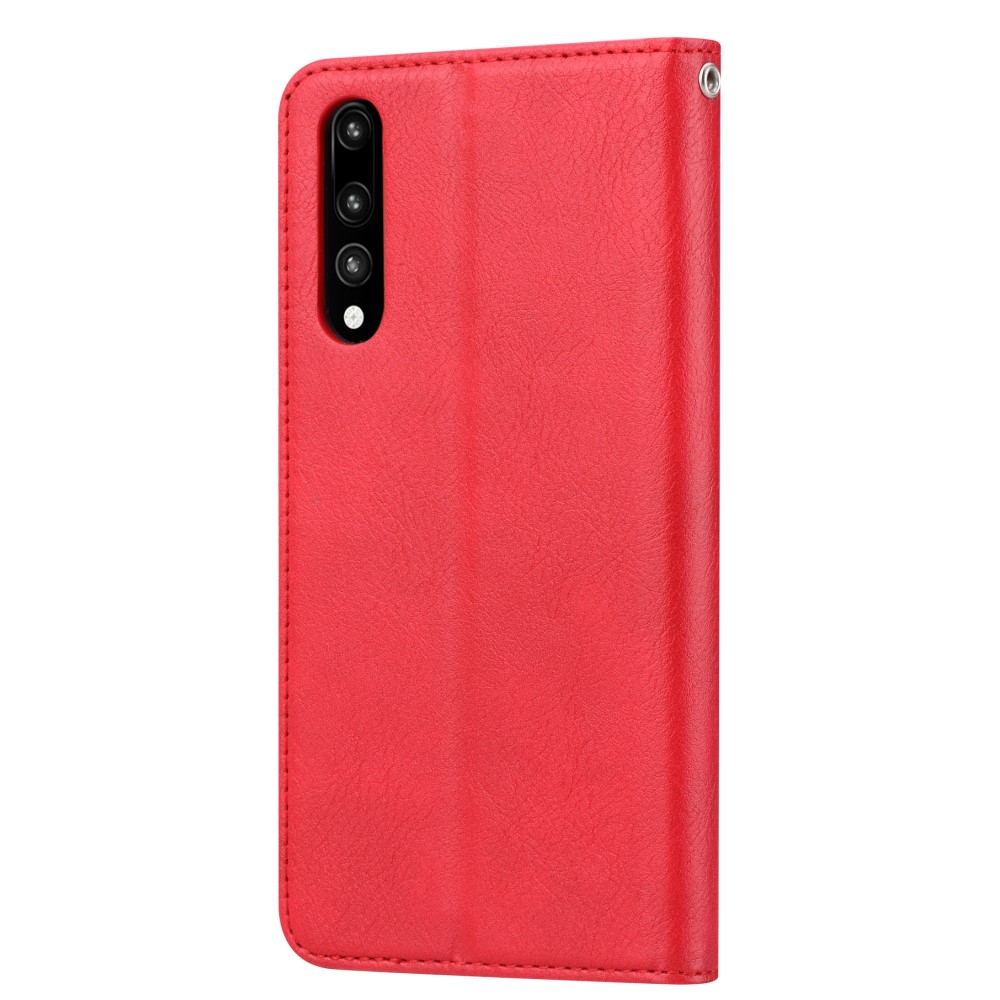 Huawei P20 2018 (EML-L29) PU Leather Wallet Book Case Cover, Red (0)