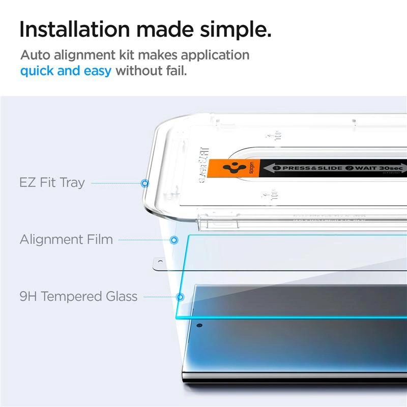 Samsung Galaxy S24 Ultra (SM-S928) Spigen \"EZ FIT\" Tempered Glass Screen Protector 2 pcs. | Защитное...