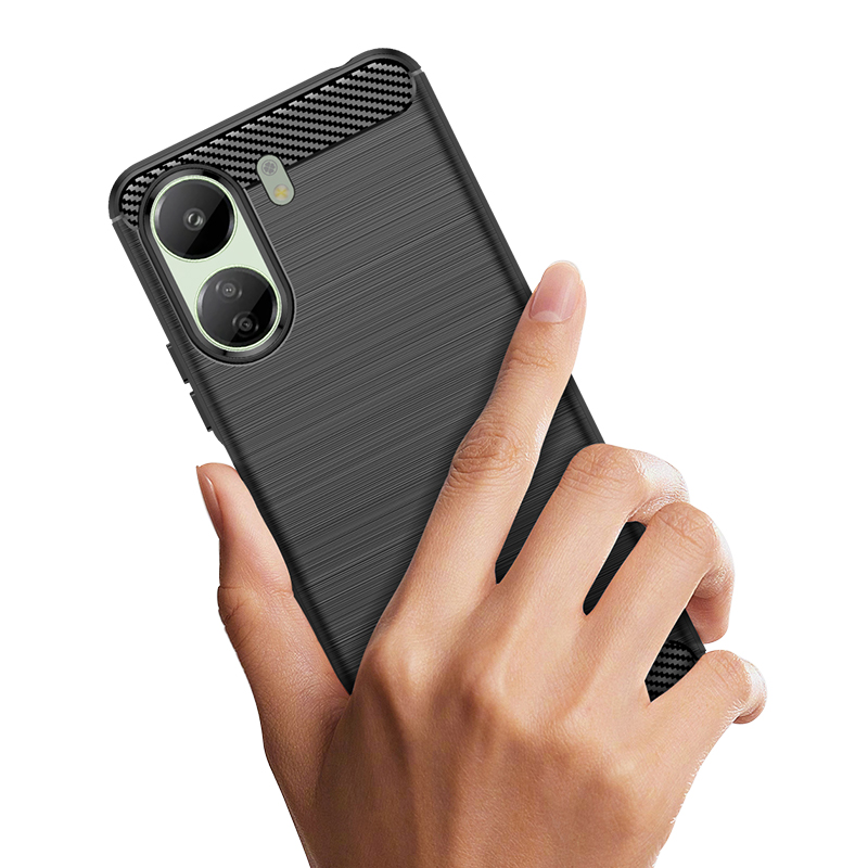 Силиконовый чехол Carbon Case для Xiaomi Redmi 13C, черный