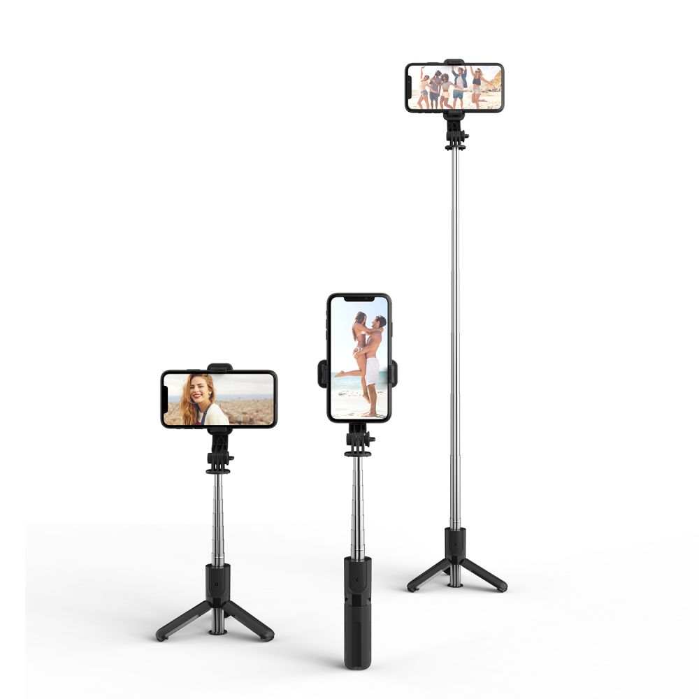 Tech-Protect L02S Bluetooth Selfie Stick with Tripod 72cm Black