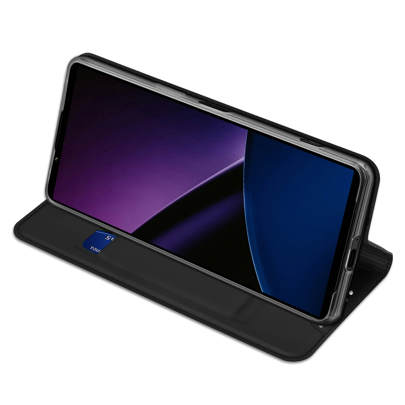 Sony Xperia 1 VI DUX DUCIS Skin Pro Auto-absorbed Leather Case Cover, Black