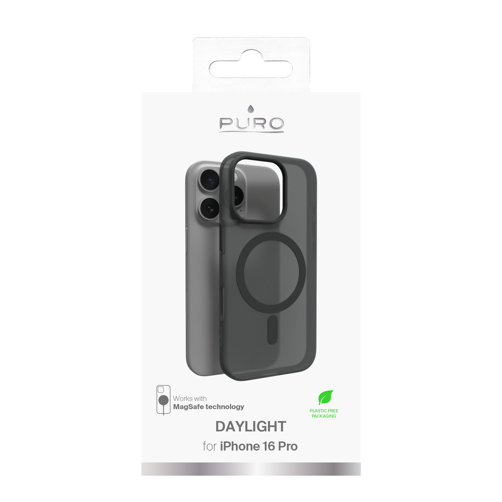 Puro iPhone 16 Pro Case Daylight MagSafe, Black