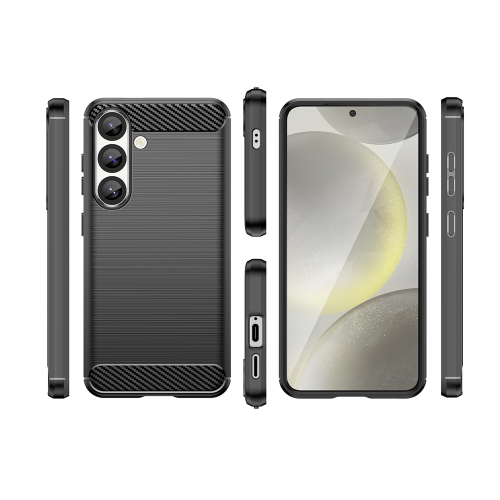 Samsung Galaxy S25 ( SM-S931 ) Carbon Flexible Cover TPU Case, Black