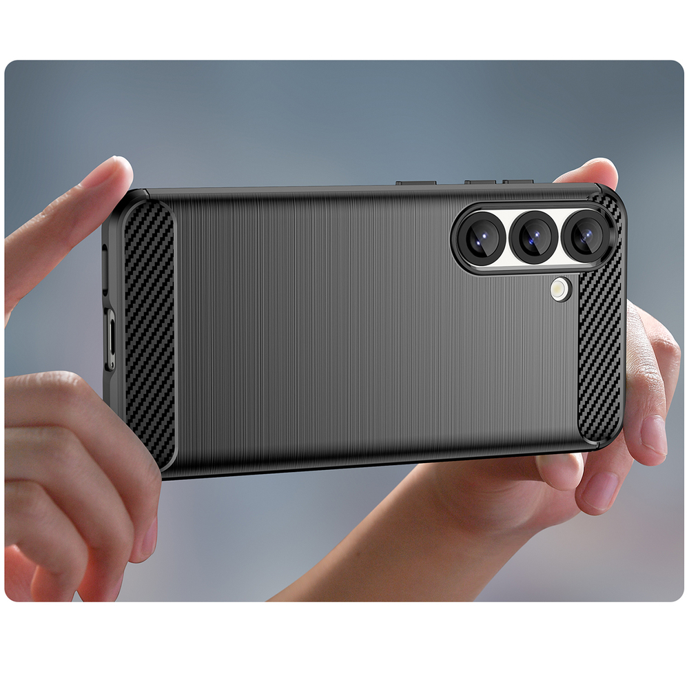 Samsung Galaxy S25 ( SM-S931 ) Carbon Flexible Cover TPU Case, Black
