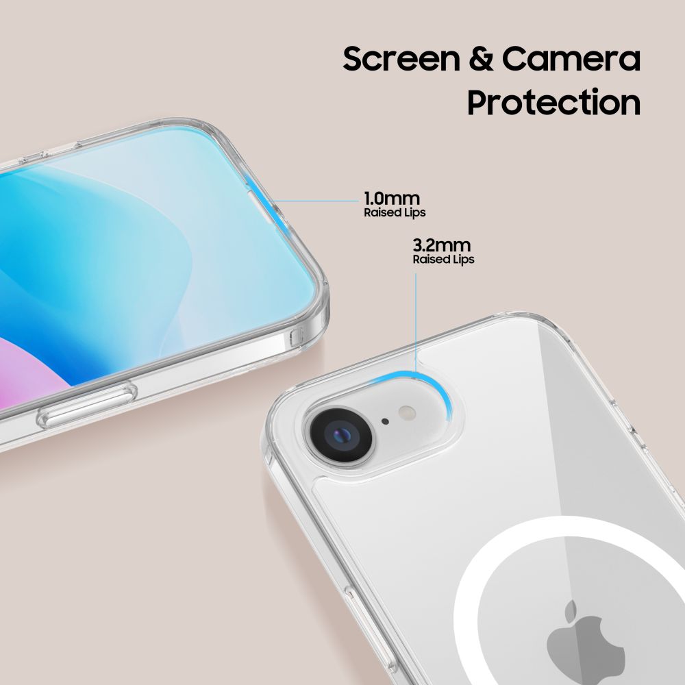 Apple iPhone 16e / 17e / SE (2025) 6.1\'\' Tech-Protect FlexAir Hybrid MagSafe Cover Case, Transparent