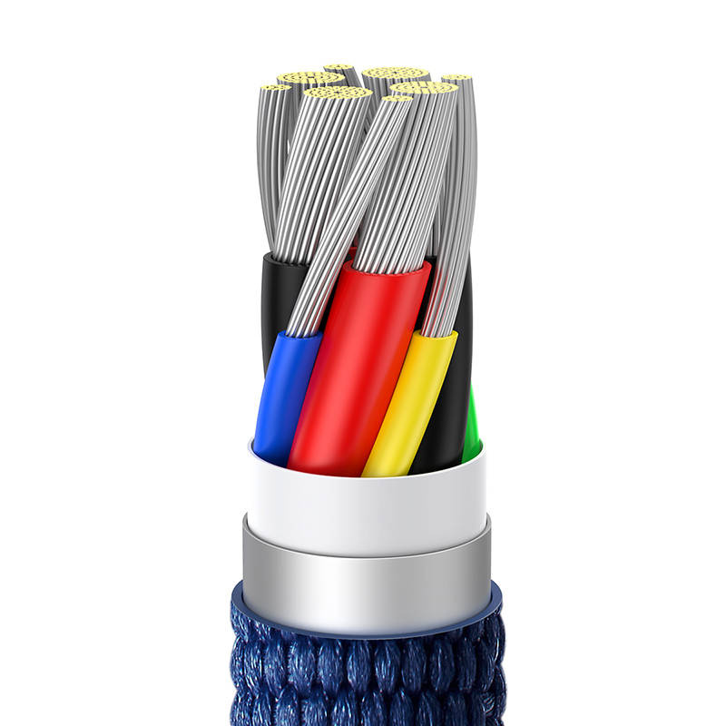 Baseus Crystal Shine USB Type C to USB Type C Data Charging Cable 100W, 1.2m, Blue