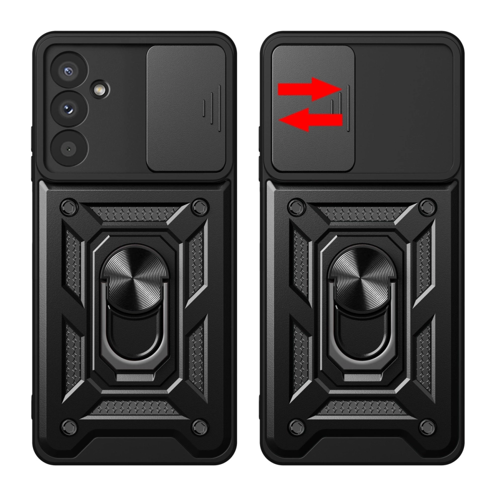 Hybrid Armor Camshield Case for Samsung Galaxy A57, Black