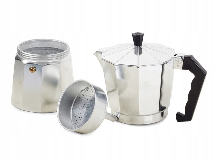 Moka Pot Espresso Coffee Maker 300ml - 6 Cup, Silver