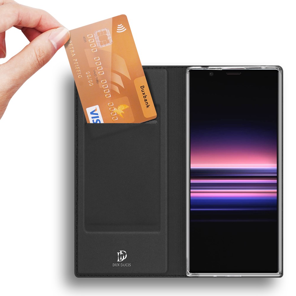 Sony Xperia 1 II DUX DUCIS Leather Cover Case, Black (2)