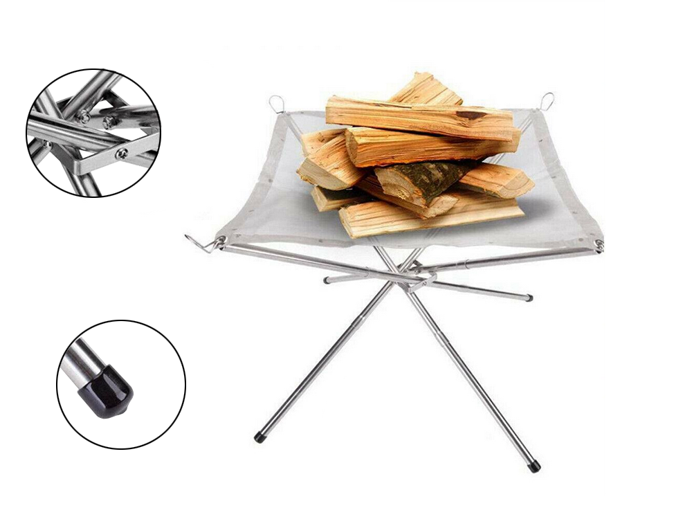 Folding Tourist Garden Home Rack outdoor Coal Grill, Black