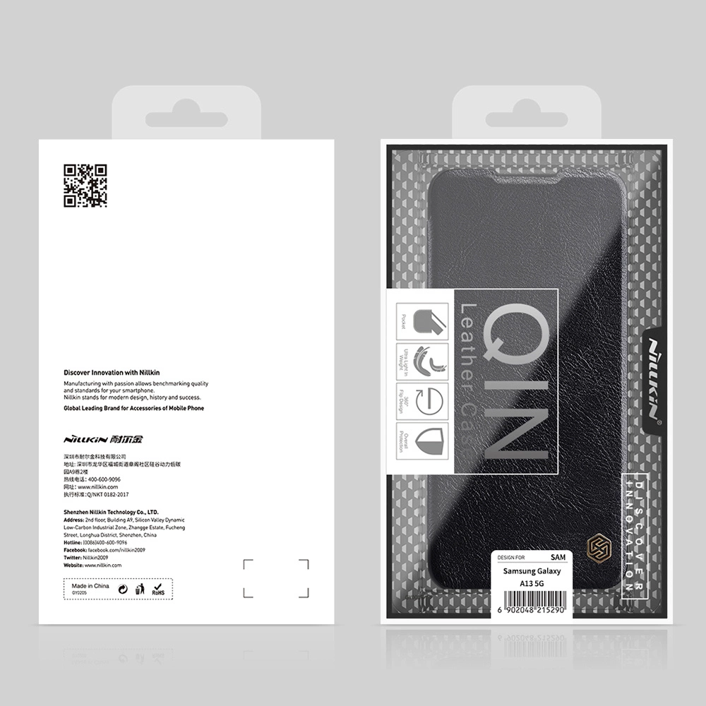 Samsung Galaxy A13 5G (SM-A136) Nillkin Qin Leather Book Case Cover, Black