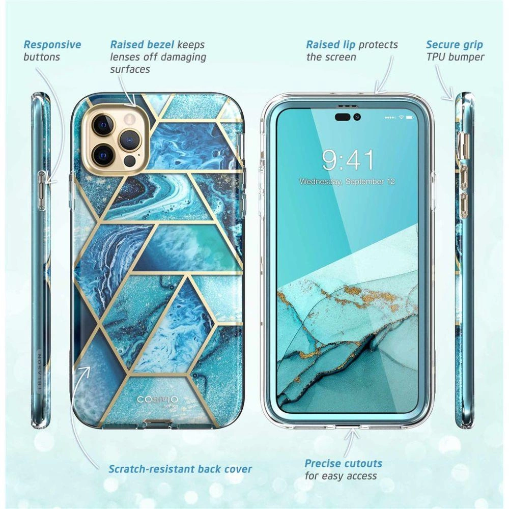 Apple iPhone 14 Pro Max 6.7\'\' SUPCASE Cosmo Hard Case Cover, Ocean Blue