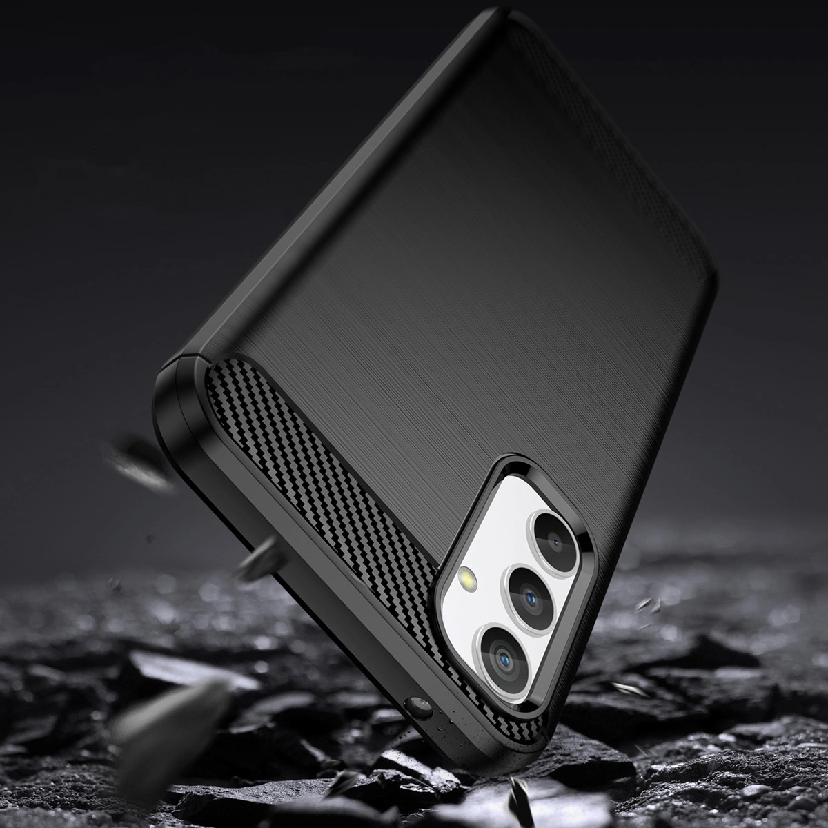 Samsung Galaxy A34 (SM-A346) Carbon Fiber TPU Protective Case Cover, Black