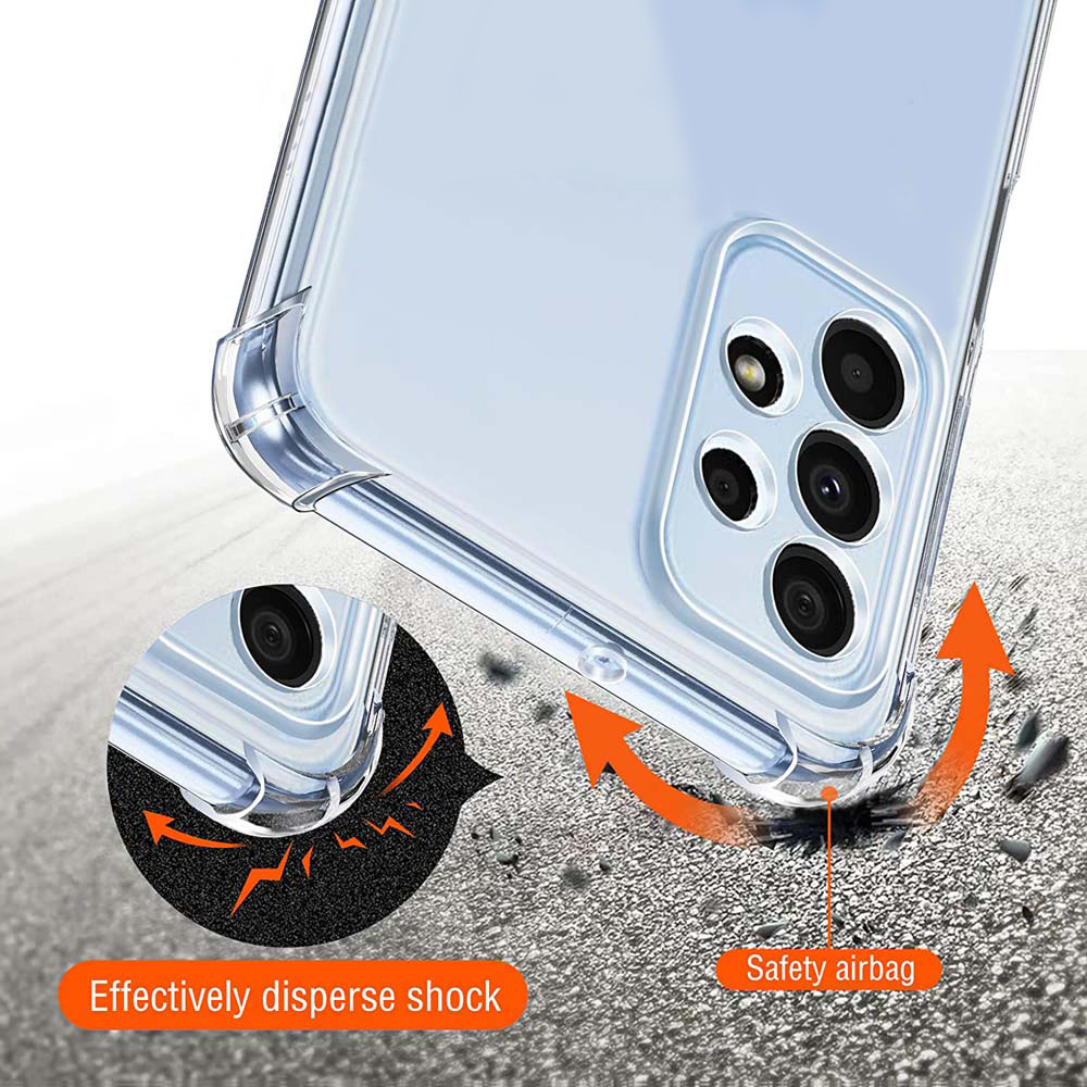 Samsung Galaxy S23 (SM-S911) Anti-slip 4 Corners Shockproof Cover Case, Transparent (0)