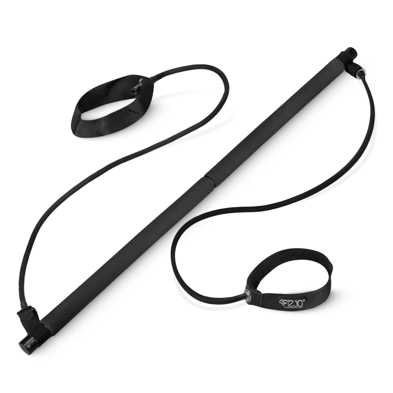 Pilates Training Bar with Resistance Bands, Black
