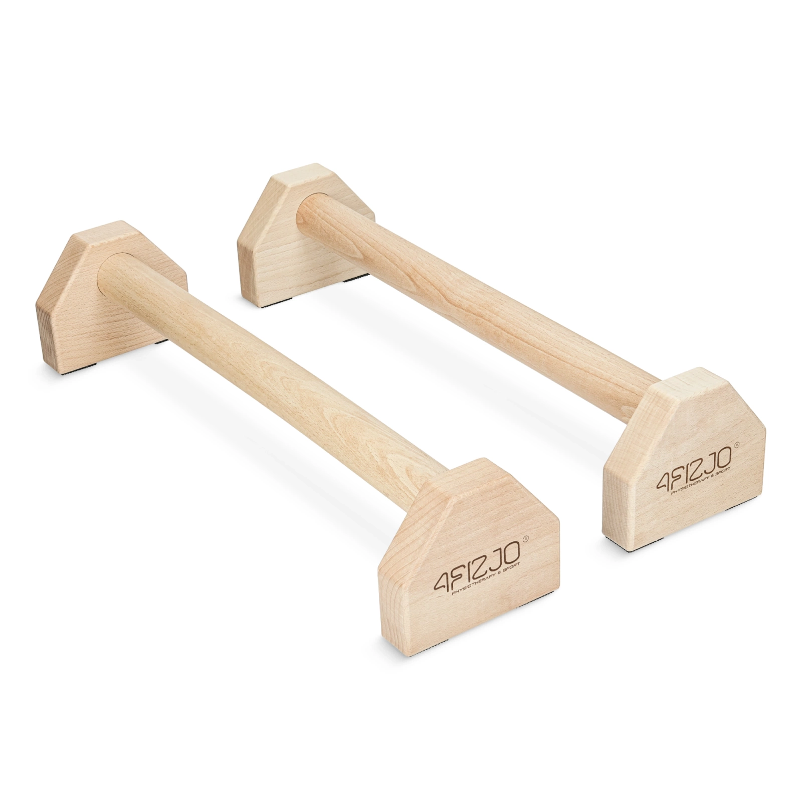 Wooden Parallettes Push Up Bars 4FIZJO, 50 cm