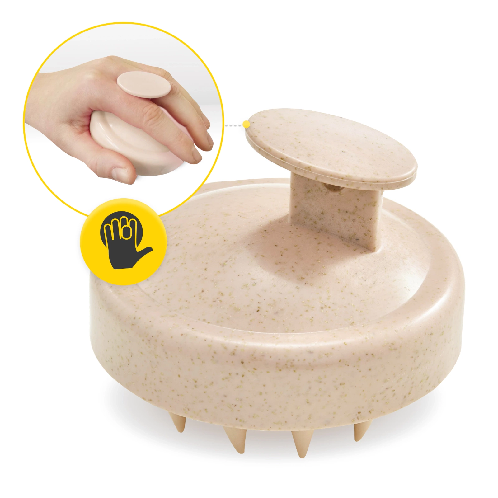 4Fizjo 608 Silicone Scalp Massage Brush, Beige
